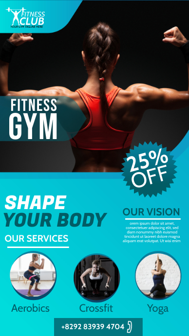 Fitness | Gym | Sports Center Advert Instagram Story template